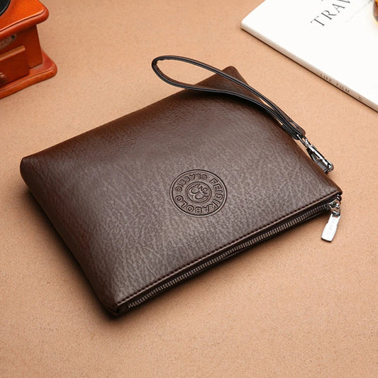 Men's Business Clutch Wallet – Elegant PU Leather Wristlet for Stylish & Practical Use