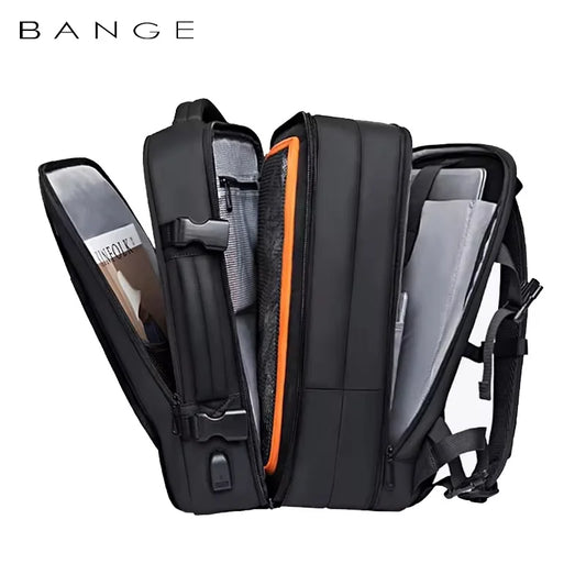 BANGE Expandable Men's Laptop Backpack – Waterproof, Large Capacity Hiking & Travel Bag for Men