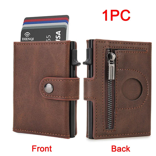 Rfid Carbon Fiber Men Wallets for Airtag Luxury Slim Mini Credit Card Holder Wallets for Men Air Tag Tracker Minimalist Purse